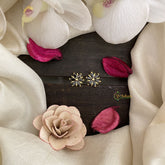 Vriksham Tiny Floral Studs-Black-G16702